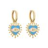 Pair ,Love Heart Shape Evil Eyes Drop Earrings For Women Vintage Statement Crystal Dangle Jewelry