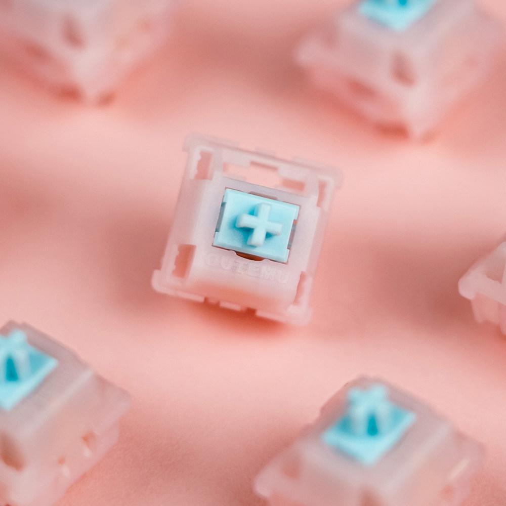 Outemu Kitty Silent Switch 5-контактный тактильный 52 гс Механическая клавиатура Бесшумный переключатель Розовый молочный корпус Заводская смазка Превосходное ощущение Кастомный