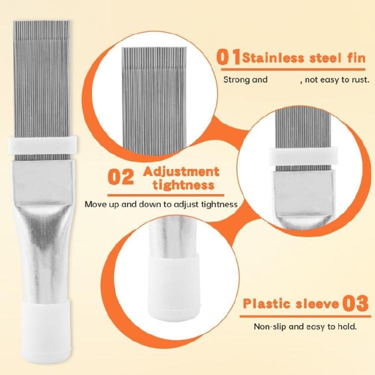 Air Conditioning Brush Set Includes Fin Comb Air Conditioner Fin Cleaner Condenser Radiator Fin Comb Alignment Tool