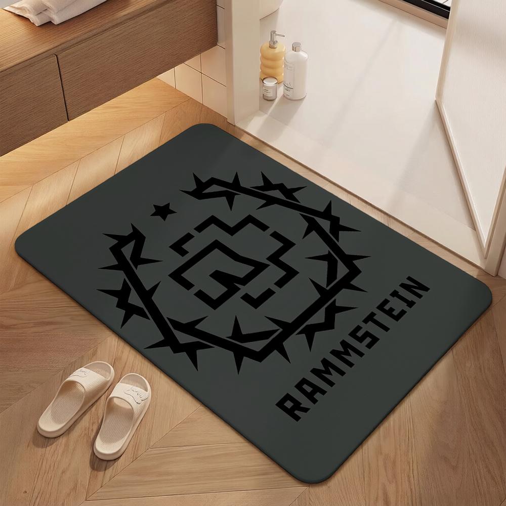 Rammstein Iconic Industrial Metal Logo Theme Rug Durable Stainresistant Carpet For Bathroom Kitchen Home Party Decor Great Holiday Gift