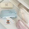 1 Piece Sweet Fashion Pencil Case for Student Cute Korean Bow Pencil Pouch Large Capacity Stationery Storage Bag School Supplies