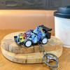 Go-cart Cartoon Keychain Pendant with Double-Ring Hook Anti-Detachable Design Decompression Tool Keychain Accessory
