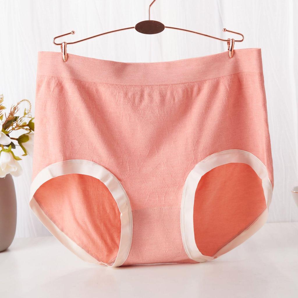 Plus Size Modal Cotton Seamless Mid-High Waist Triangle Panties for Women