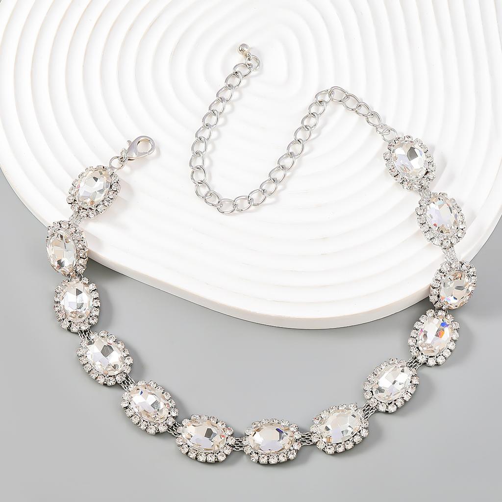 Кристаллическое массивное колье со стразами, женское ожерелье с воротником нагрудник, винтажные украшения