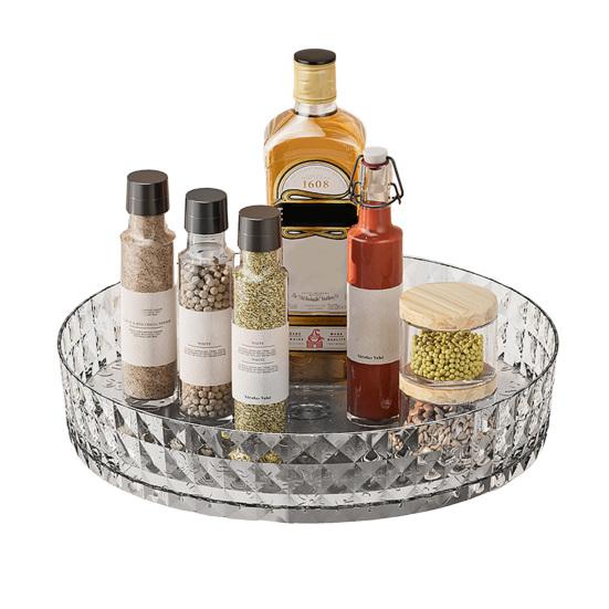 Lazy Susan Organizer Turntable Transparent Multi-Purpose Countertop Spice Rack Cosmetic