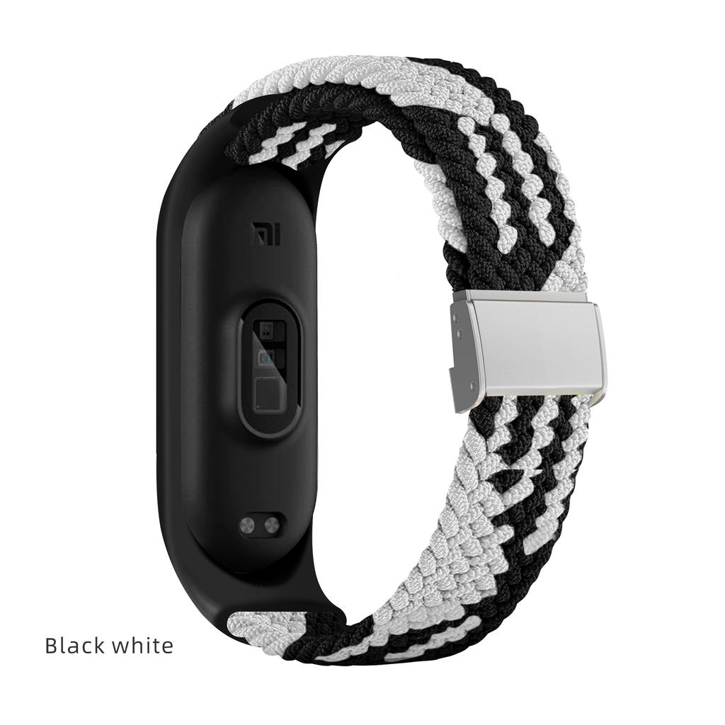 Браслет для Mi band 7 Ремешок Эластичный регулируемый металлический Плетеный нейлон Miband4 miband 5 correa pulseira для xiaomi Mi band 4 3 5 6