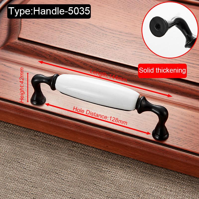 Black White Ceramic Cabinet Handles Zinc Alloy European Cabinet Pulls Drawer Knobs Wardrobe Door Handle Furniture Handle