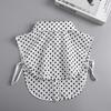 Classic Dots Front Tie White Fake Collar For Women Stand Detachable Collar Fake Half Shirt Blouse Girls Vintage False Collar New