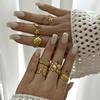 Vintage Gold Color Starfish Shell Rings for Women Stainless Steel Ocean Series Flower Stars Whale Adjustable Finger Ring Jewelry