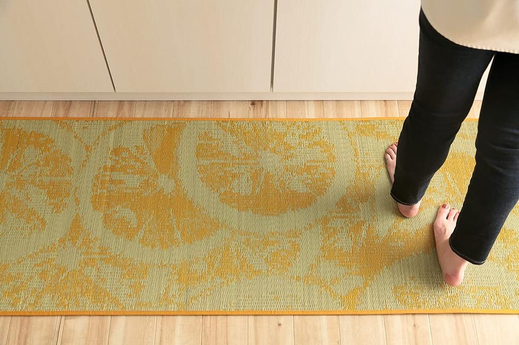IKEHIKO Igusa Kitchen Natural Dessert Made in Lemon 60 x 120 cm Mat, Materials, Design, Japan, Stain-Resistant, Urethane, Casual, Fruit, Design,