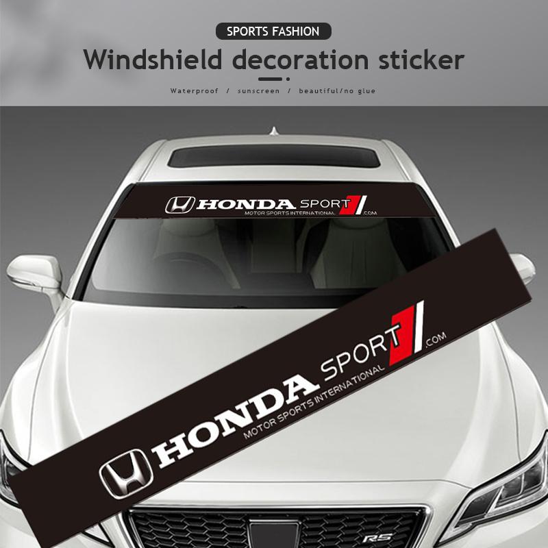 WDR2 Car Sunshade Stickers Auto Front Windshield Decorative Decals For Honda Civic Accord Fit Jazz Pilot CRV Odyssey Passport City