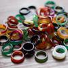 Natural  Agates Ring  Created Circle Natural Stone Finger Rings Charms Christmas Gifts  Unisex