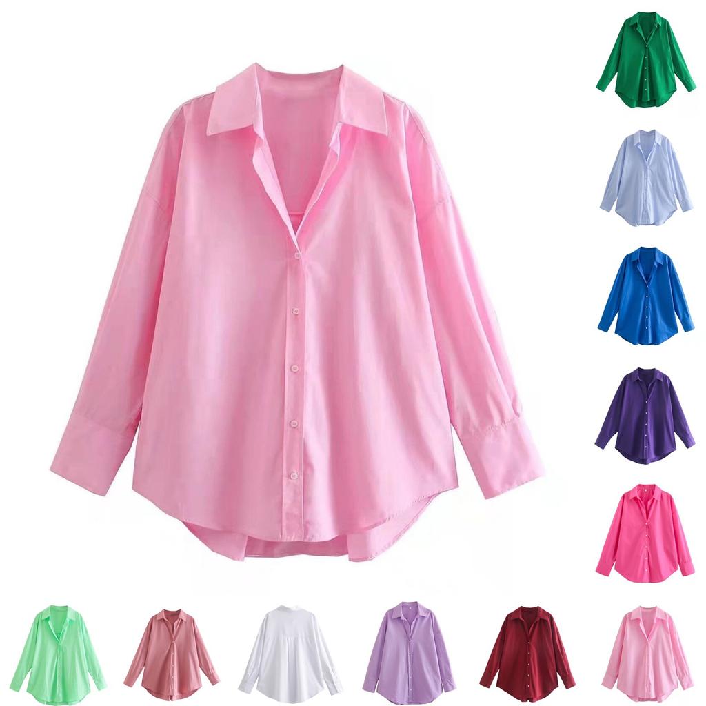 Fashion Women's Casual Long-sleeved Shirt Loose Top