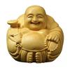 YZBZH Будда Семь Счастливых Майтрея Бодхисаттва Фигурка x Ширина Хотэй Натуральная Резьба по Дереву Самшита Бизнес хорошо хорошо хорошо защита от несчастья