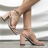 Women's Sandals New Square Head Cross Strap Shoes Sexy Thin Strap Thick Heel High Heel Sandals Women