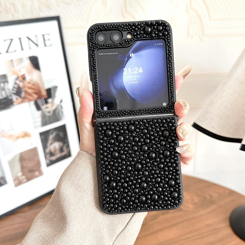 Жемчуг во весь экран Подходит для чехла для мобильного телефона Samsung Zflip5 Galaxy ZFlip6 4 3 Складной защитный чехол