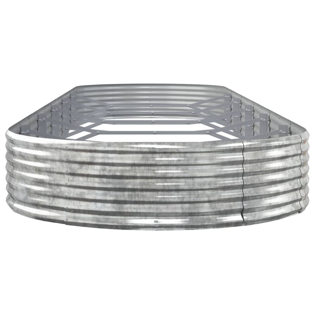 Raised Garden Bed Galvanized Steel 523 x 140 x 36 cm Silver