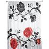 Red And Black Rose White Sheer Curtains for Girl Kids Bedroom Kitchen Window Drapes Curtain Home Decoration