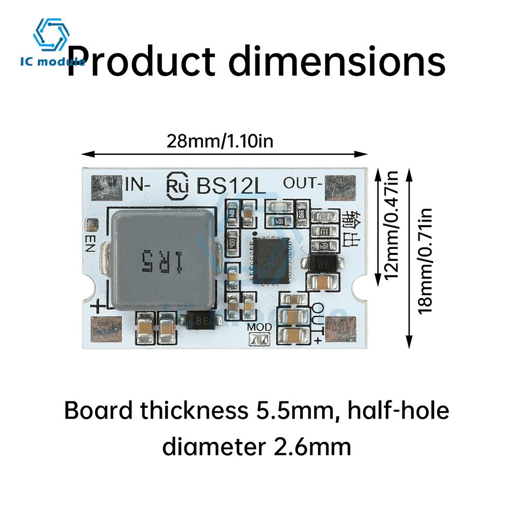 DC-DC Boost Converter Module 2.7-11V to 5V/12V 10 Mini Step-Up Board with Short Circuit Protection for Diverse Electronic Device