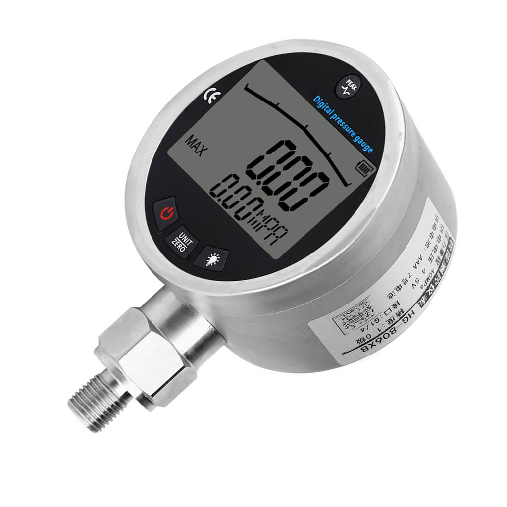 Цифровой циферблатный манометр с резьбовым креплением G14, ЖК-дисплей, измеритель давления для воды, воздуха, масла 0?40МПа