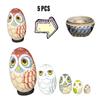 5 шт. Сова Тема Животные Деревянная Пирамидка Рождество Матрешка Подарки Кукла