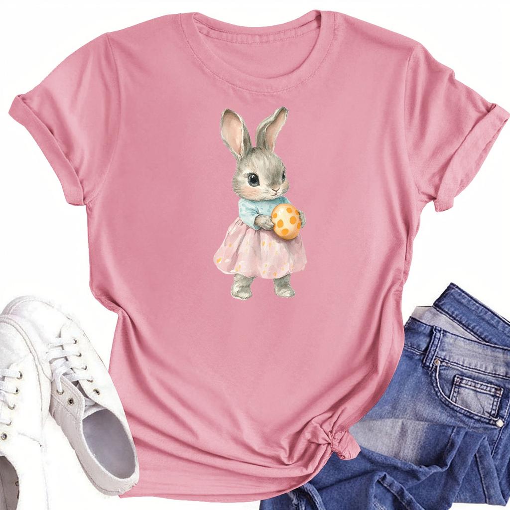 Женская повседневная футболка с круглым вырезом и короткими рукавами с принтом