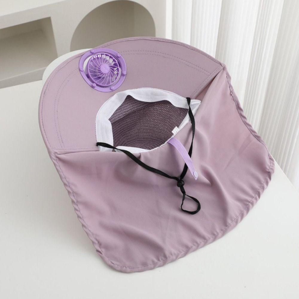 USB Charging Sun Cap Breathable Fisherman Hat Door Fan Solar Fan Cap  Cycling