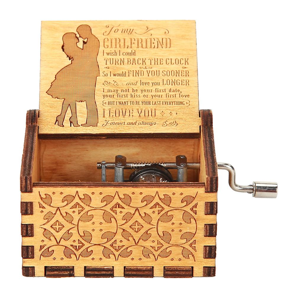 You Are My Sunshine Hand Cranked Music Box with Melody Vintage Music Box Christmas Birthday Gift Beautiful Carved Musical Gadget