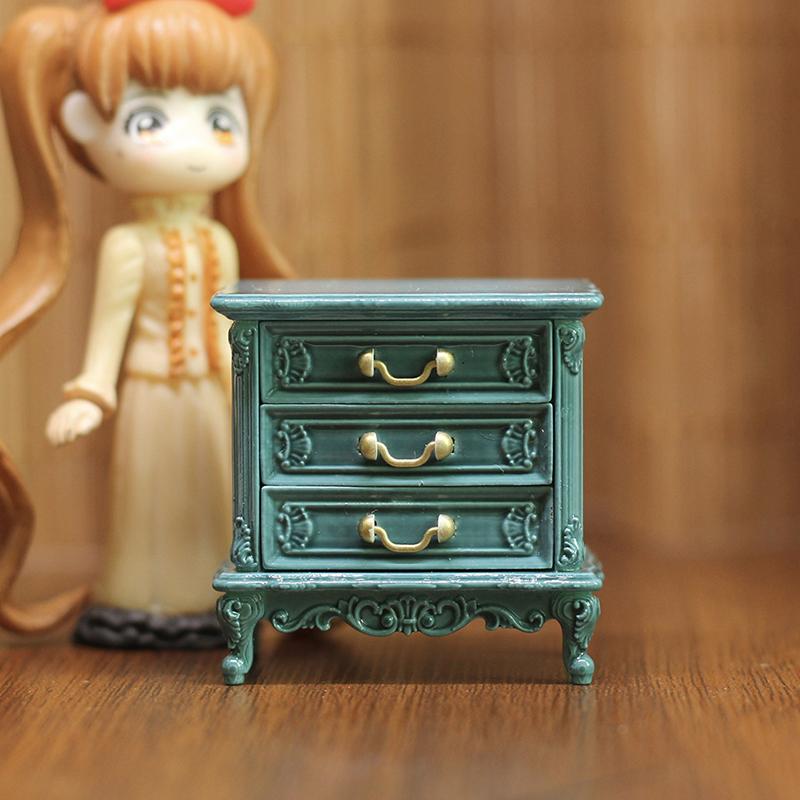 1 шт. Кукольный домик Миниатюрный симулятор Спальня Прикроватная тумбочка Модель DIY Аксессуары Декор кукольного домика