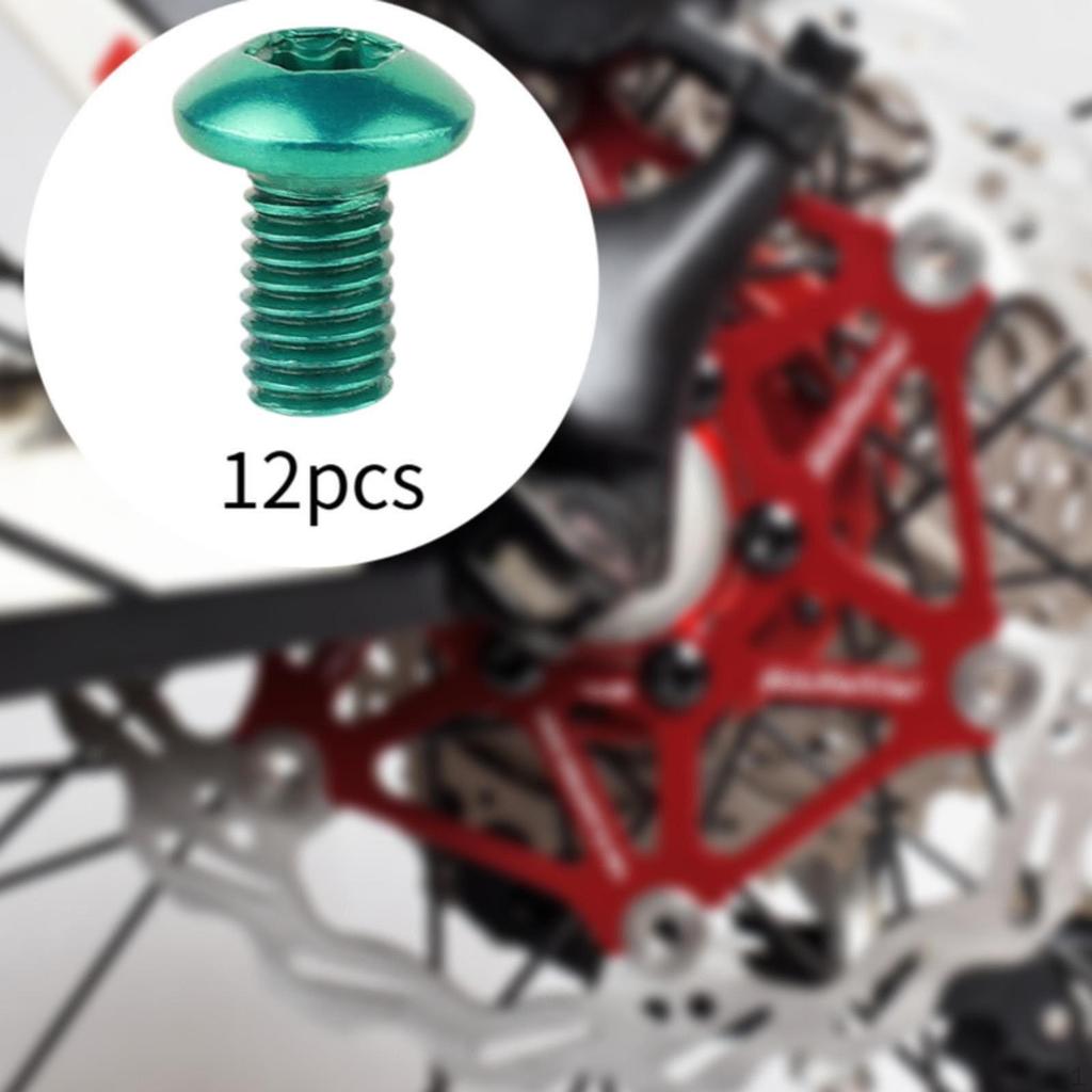 12 Pack Bicycle Disc Brake Rotor Fasteners T25 Screws for Cycling