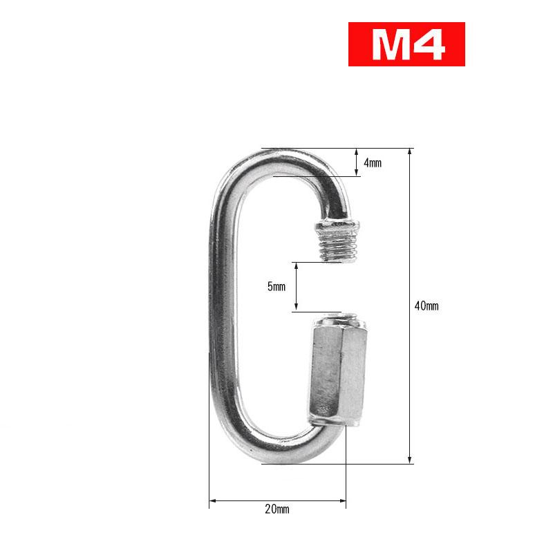 304 Stainless Steel Oval Locking Carabiner Clip, Quick Links, Rope Connector for Trailer, Swing, Hammocks, Cable, Camping