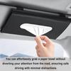 Tissue Holder In Car—PU Leather Car Napkin Holder, Car Kleenex Holder For Visor & Backseat, Easy To Use (Black)