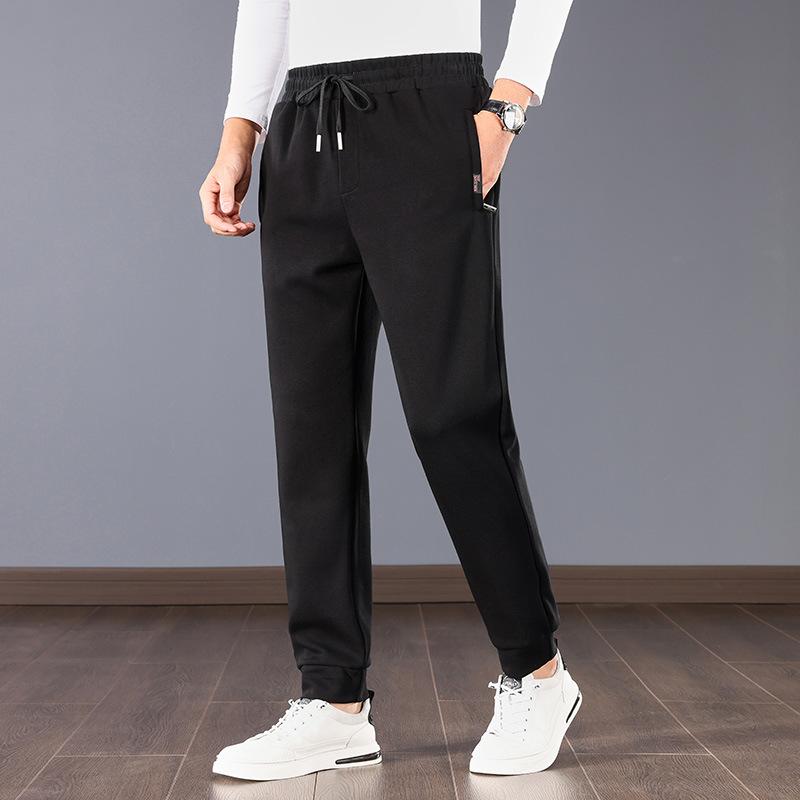 Спортивные брюки больших размеров для весны и осени, мужские, с эластичной резинкой на талии, свободные, прямые, удобные, повседневные брюки