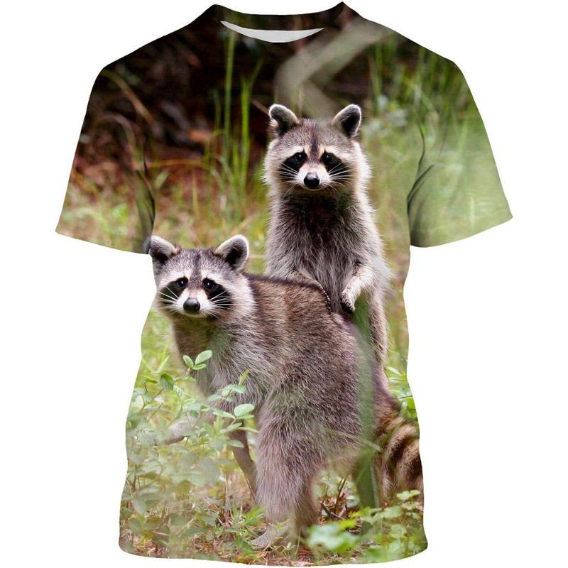 Raccoon 3D Print T-shirts Men Woman Funny Animal Casual Tees Streetwear Harajuku Fashion