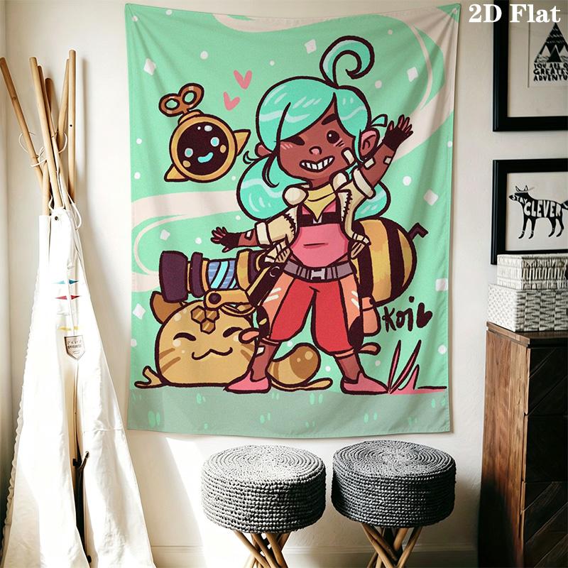 Slime Rancher-inspired Pattern Home Decor Tapestry, Wall Hanging, Decorative RV Wall Cloth.XGT0914195