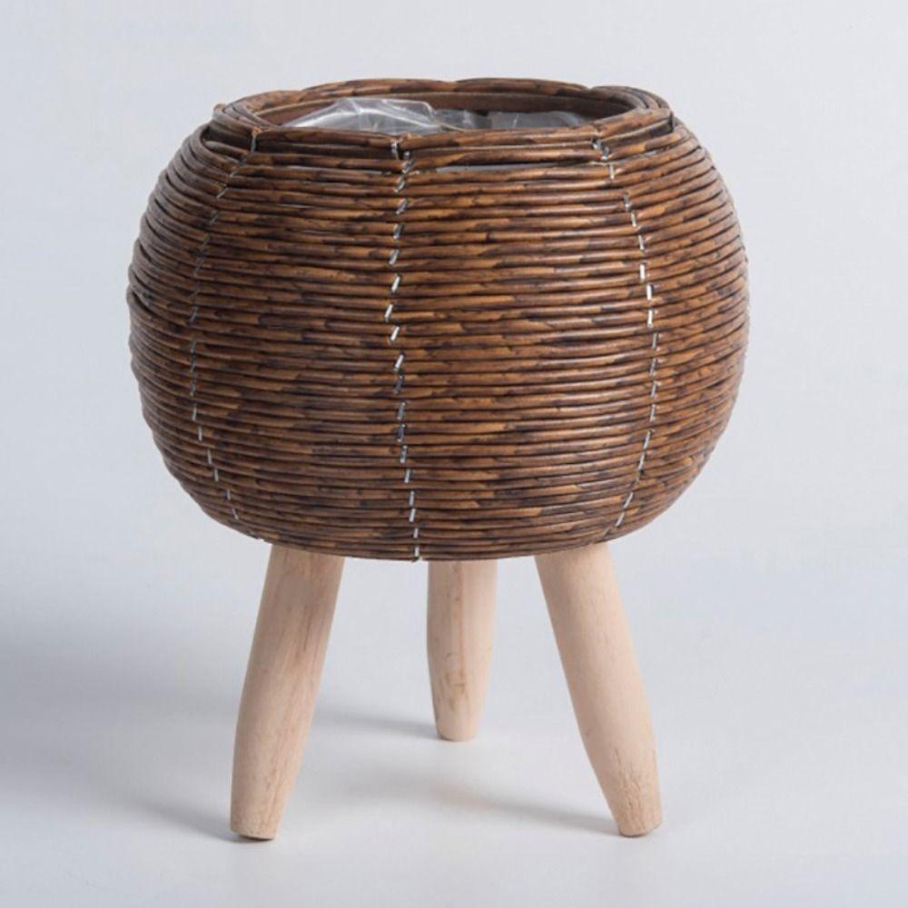 Rattan Woven Flower Pot With Removable Legs Wove Plant Stand High Quality Flower Planters