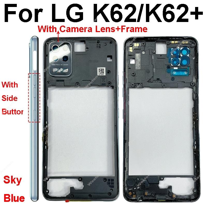 Для LG K42 K52 K62 Plus Средняя рамка Держатель Чехол Идеальная посадка с боковой кнопкой Качественные запчасти для ремонта телефона Стабильный