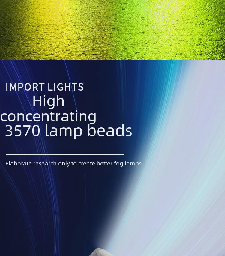 Двухцветные автомобильные светодиодные противотуманные фары с линзой, H7/9005/9006/H11, простая установка