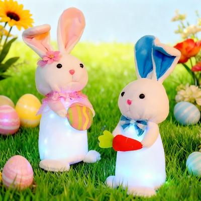 1/2 шт. Милое светодиодное светящееся украшение в виде кролика на Пасху, светящаяся кукла-кролик для декора рабочего стола, праздничные подарки для детей