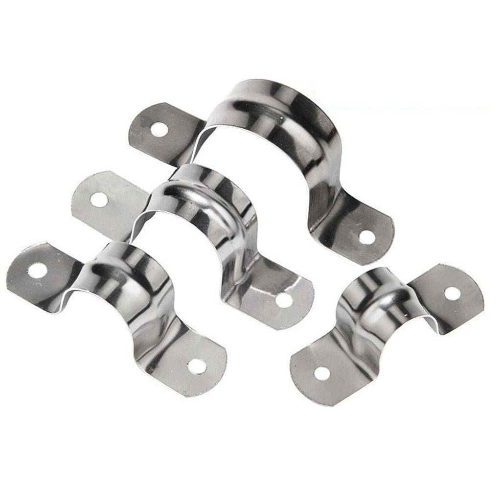 100/50 шт. Хомут для трубы из нержавеющей стали с 2 отверстиями, кронштейн для жесткой трубы, хомут для трубы, сверхмощные хомуты для кабелепроводов