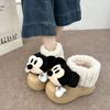 Mickey Muppets Thick-soled Girls Bag Head Fluffy Shoes 2025 Autumn and Winter Cute Cartoon Suede Cotton Shoes Snow Boots
