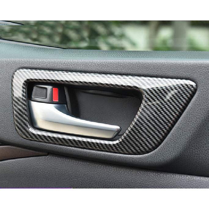 For Toyota Highlander 17- Carbon Fiber Car Door Handle Bowl Cover Trim 4PCS