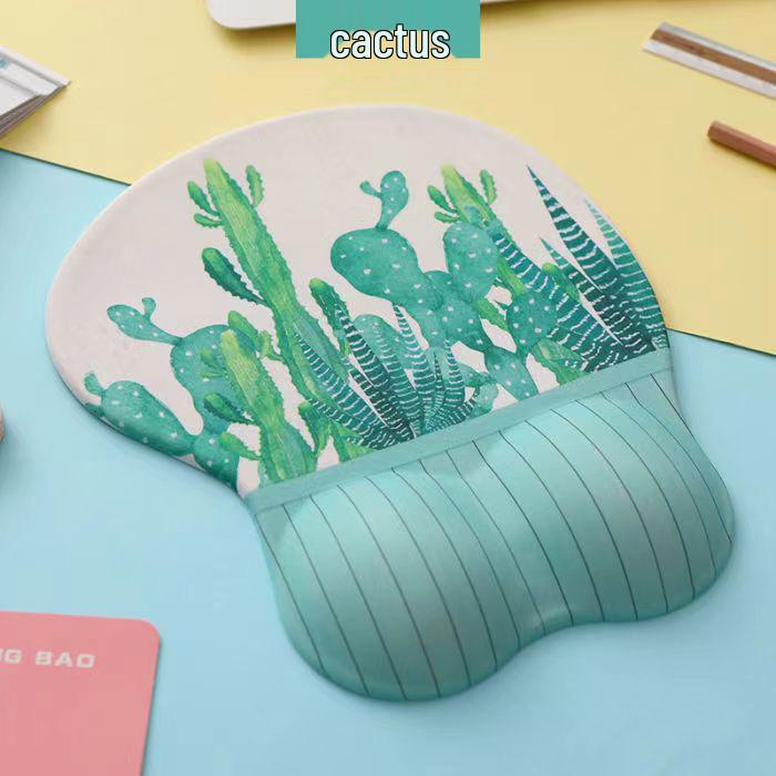 3D Милый Мультяшный Силиконовый Коврик для Мыши с Подставкой для Запястья из Пены с Памятью