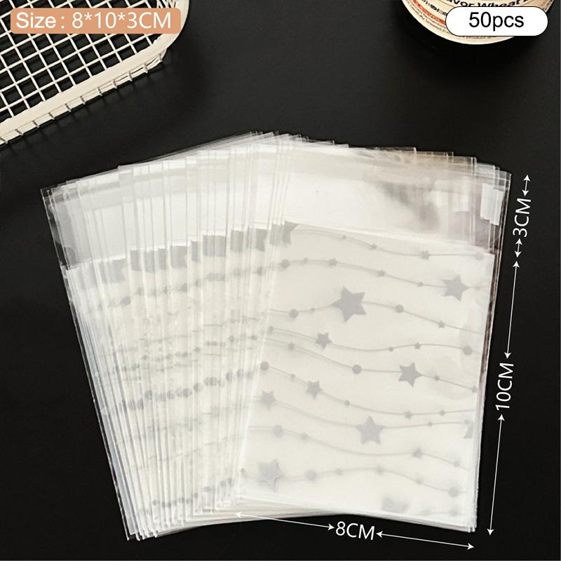 50 шт. милые мультяшные многоразовые пакеты самоклеящиеся креативные пакеты для печенья маленькие пакеты для конфет пакеты для закусок подарочная упаковка пакет
