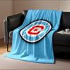 Chicago Style Logo on Blue Background print blanket soft and cozy perfect for the living room bed sofa or a nap,gift
