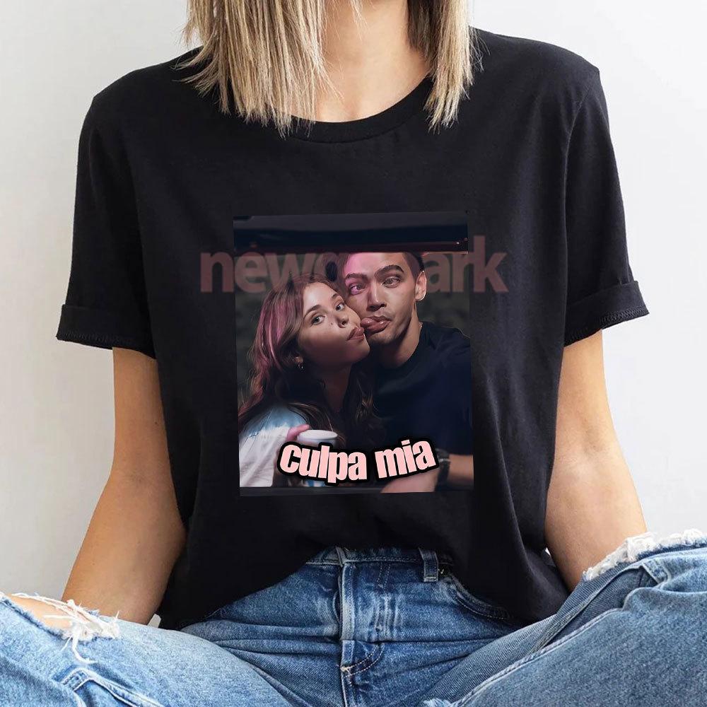 Моя вина Фильм Culpa Mia Винтажные Графические Футболки Габриэль Гевара Женская Унисекс Рубашка Ной Ник Фильм RoУнисекс Кино Хлопковая Футболка