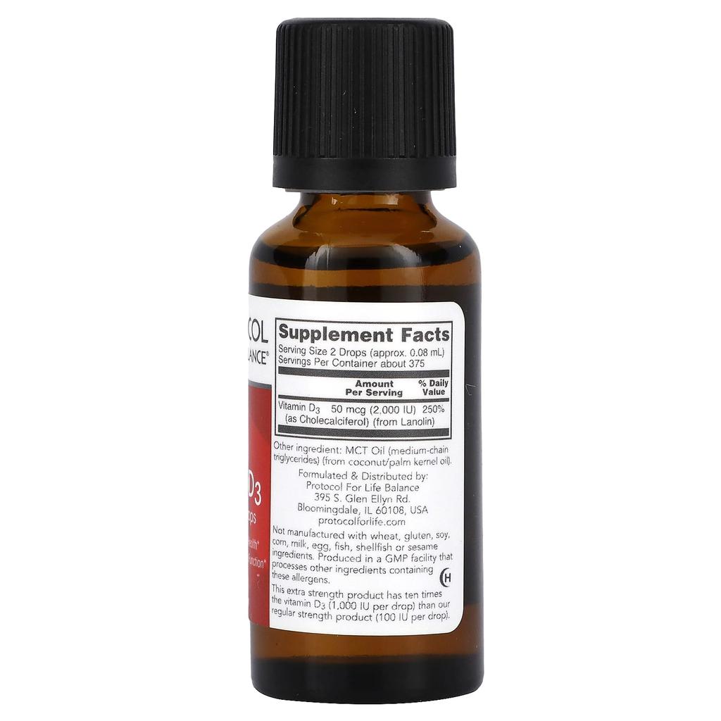 Liquid Vitamin D3, Extra Strength, 2,000 Iu, 30 mL (1 Fl Oz)