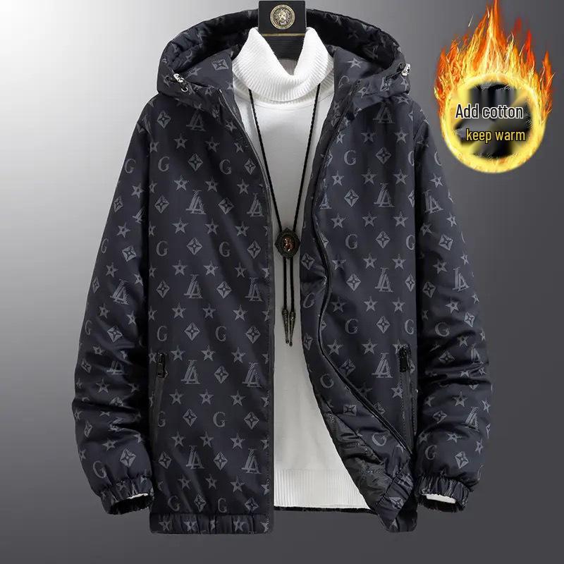 Европейская модная мужская клетчатая жаккардовая куртка с воротником-стойкой - Весенне-осенний повседневный топ в корейском стиле