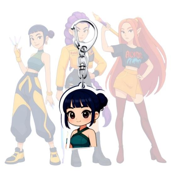 Witch Hunters Keychain Rich Character Modeling Lightweight Portable Key Chain Vibrant Color Anime Girl