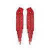 Длинные красные серьги с бахромой для женщин, изысканные универсальные серьги-гвоздики и украшения для ушей.
